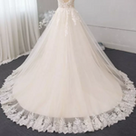 Light Champagne A line Tulle Wedding Dress