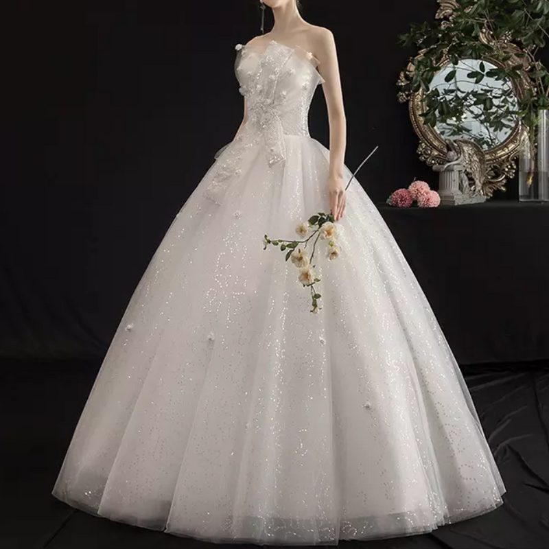 Sleeveless French Style Wedding Dress