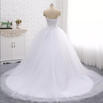 Sleeveless Pearl Wedding Dress