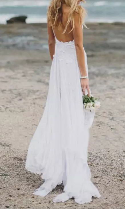 Cold Shoulder Floral Lace Wedding Dress