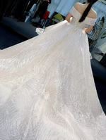 Off Shoulder Sequin Ball Wedding Dress