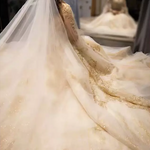 Long Sleeve Beaded Cathedral Train Wedding Dress