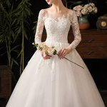 Long Sleeve Lace Ball Wedding Dress