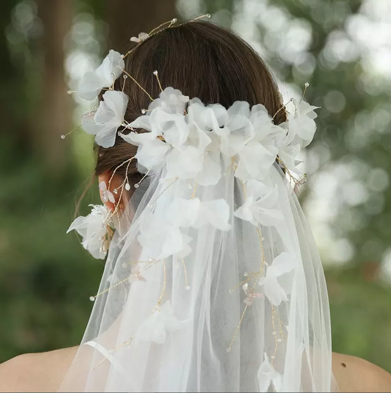 Flower Mesh Bridal Veil