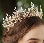 Leaf Rhinestone Wedding Crown