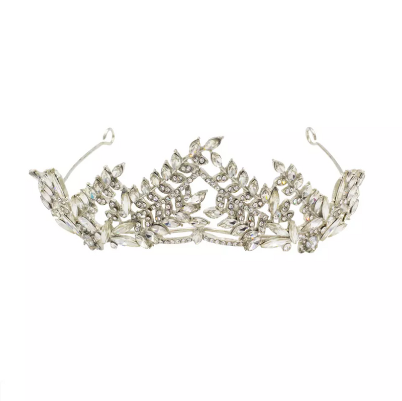Rhinestone Crystal Leaf Wedding Crown
