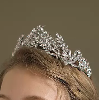 Rhinestone Crystal Leaf Wedding Crown