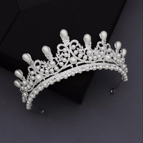 Faux Pearl Wedding Crown
