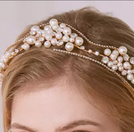 Faux Pearl Rhinestone Wedding Crown