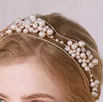 Faux Pearl Rhinestone Wedding Crown