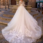 Long Sleeves Floral Lace Mermaid with Skirt Wedding Dress
