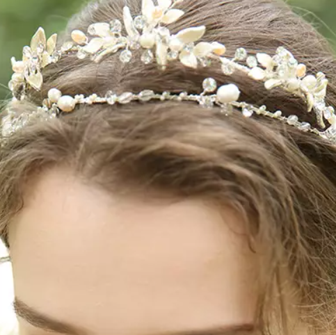 Two Layer Faux Pearl Wedding Crown
