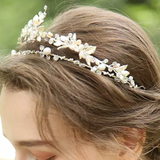 Two Layer Faux Pearl Wedding Crown