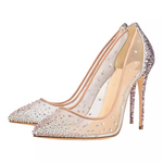 Pump Pointed Toe Sheer Glitter Crystal Wedding Shoes