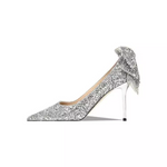 Pump Pointed Toe Sequin Ribbon Wedding Shoes