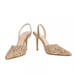 Pump Pointed Toe Glitter Strap Wedding Shoes