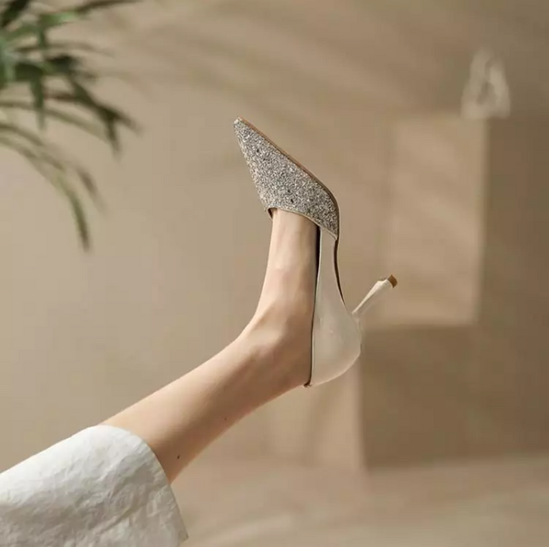 Pump Glitter Faux Leather Wedding Shoes