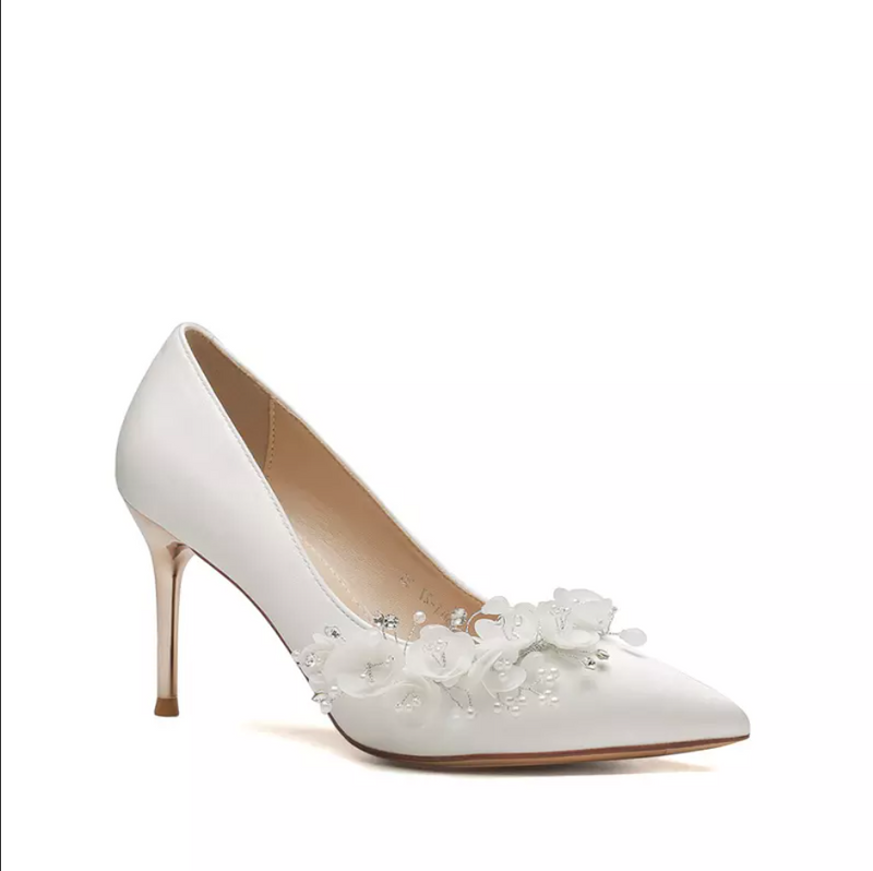 Pump Floral Synthetic Leather Wedding Shoes