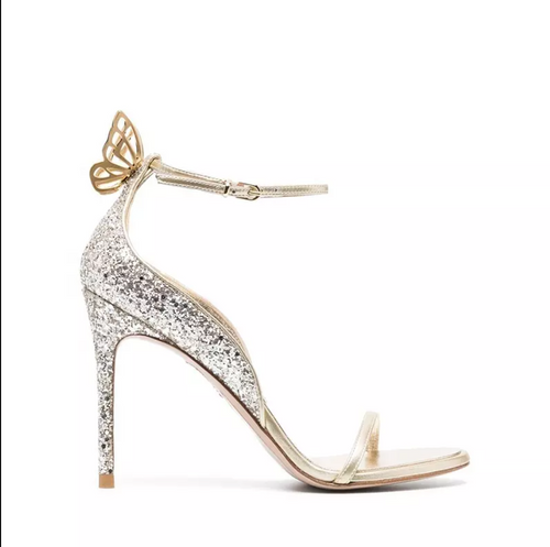 Stiletto Sequin Butterfly Strap Wedding Shoes