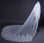 Lace Trim Extra Long Bridal Veil
